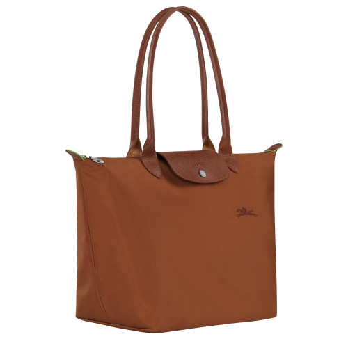 Сумка  Longchamp Le Pliage Green L Tote bag Cognac - Recycled canvas