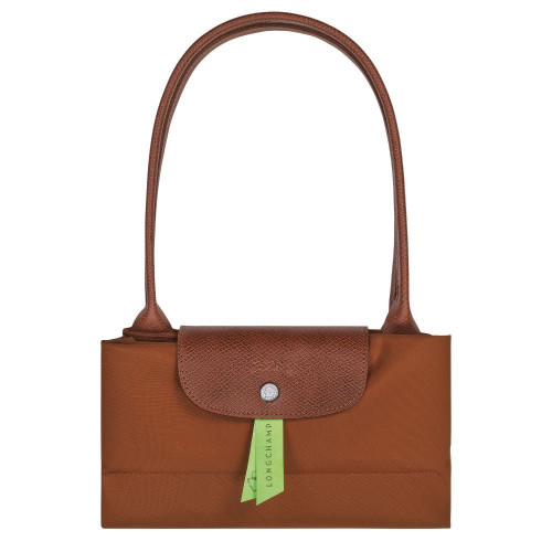 Сумка  Longchamp Le Pliage Green L Tote bag Cognac - Recycled canvas