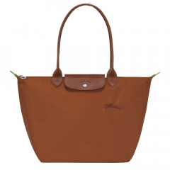 Сумка  Longchamp Le Pliage Green L Tote bag Cognac - Recycled canvas