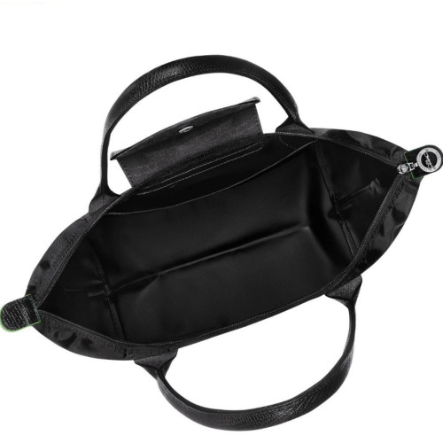 Сумка Longchamp Le Pliage Green  M Tote bag Black - Recycled canvas
