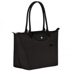 Сумка Longchamp Le Pliage Green  M Tote bag Black - Recycled canvas
