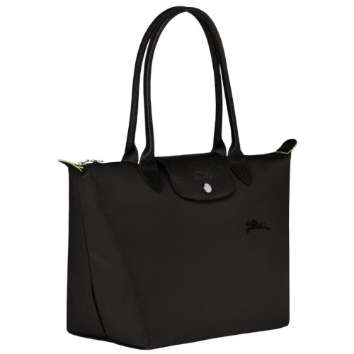 Сумка Longchamp Le Pliage Green  M Tote bag Black - Recycled canvas