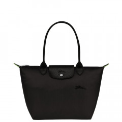 Сумка Longchamp Le Pliage Green  M Tote bag Black - Recycled canvas