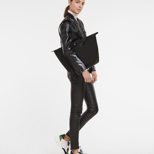 Сумка Longchamp Le Pliage Green L Tote bag Black - Recycled canvas